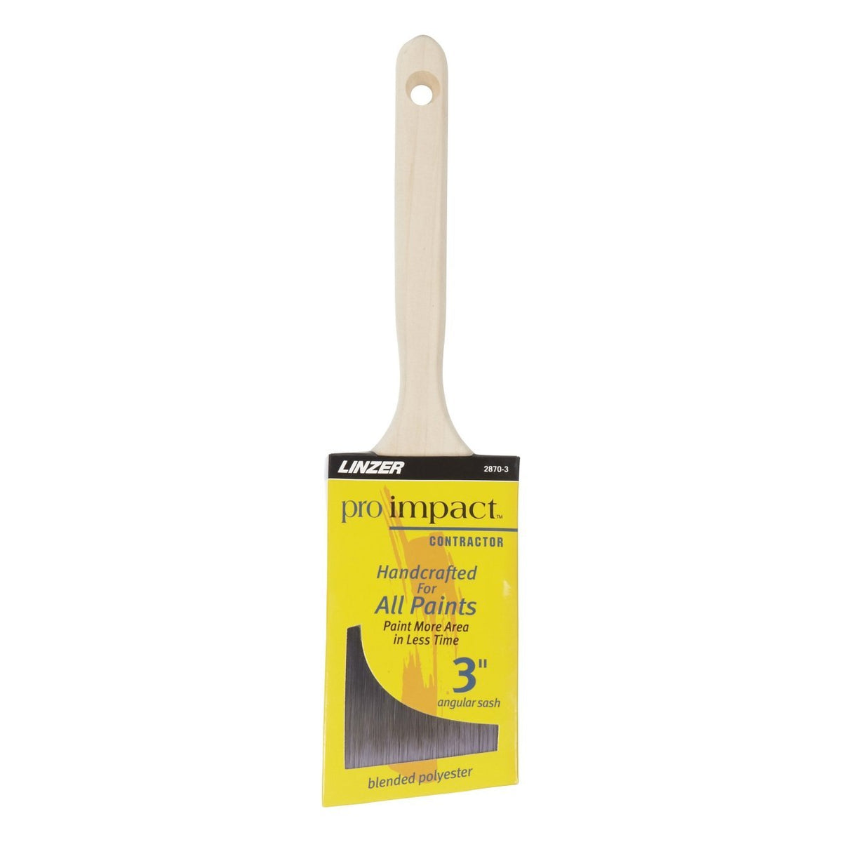 Linzer 2870 PIC 0300 Pro Impact Contractor Angled Sash Paint Brush, 3"