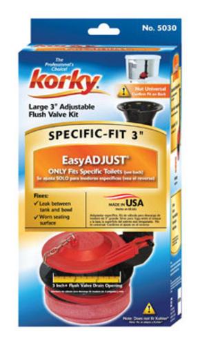 Korky  5030BP Adjustable Flush Valve Kit, 3"