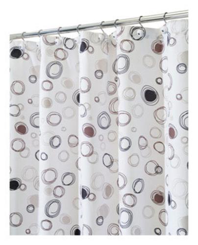 InterDesign 37521 Doodle Shower Curtain, Black & Tan