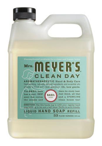 Mrs Meyers Clean Day 14163 Basil Scent Liquid Hand Soap Refill, 33 Oz.