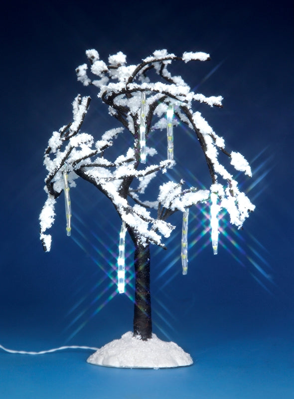Lemax 34642 Battery Operated Lighted Icicle Tree, 11.4" H x 5.6" W