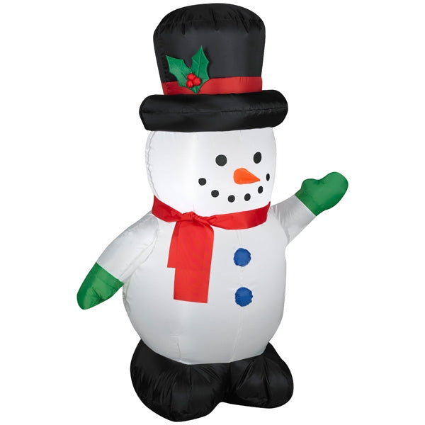 Gemmy 87645 Airblown Outdoor Snowman, 4' Tall