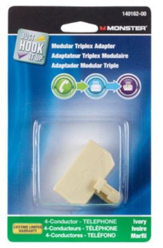 Monster 140162-00 Modular Triplex Adapter, Ivory