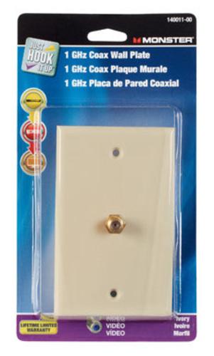 Monster 140011-00 Cable Coaxial Wall Plate, Ivory, 1000 Mhz