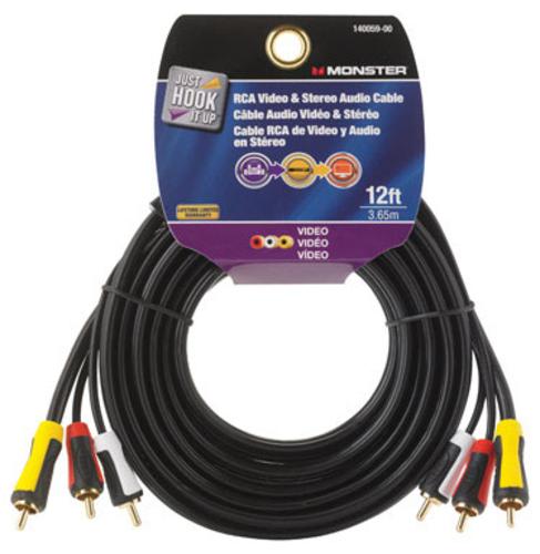 Monster 140059-00 Economy Composite Audio Video Cable, 12'