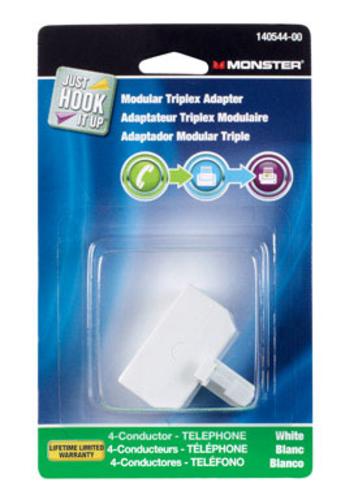 Monster 140544-00 Cable Triplex Adapter With White Card