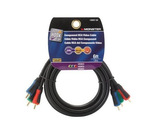 Monster 140057-00 Component Video Cable, 6', 75 Ohm