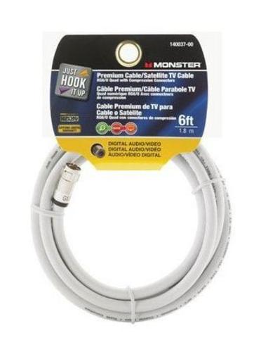 Monster 140037-00 Video Coaxial Cable, 6', 75 Ohm