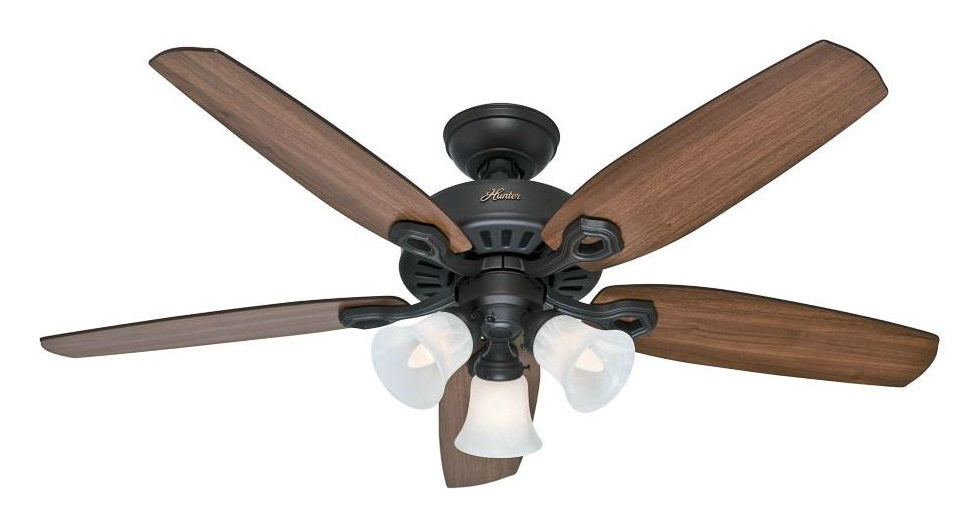 Hunter Fan 53238 Builder Plus Ceiling Fan With Light, New Bronze, 52"