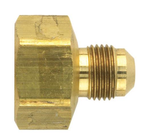 JMF 41179 Flare Adapter, 3/8" Flare x 3/4" Female, Yellow Brass