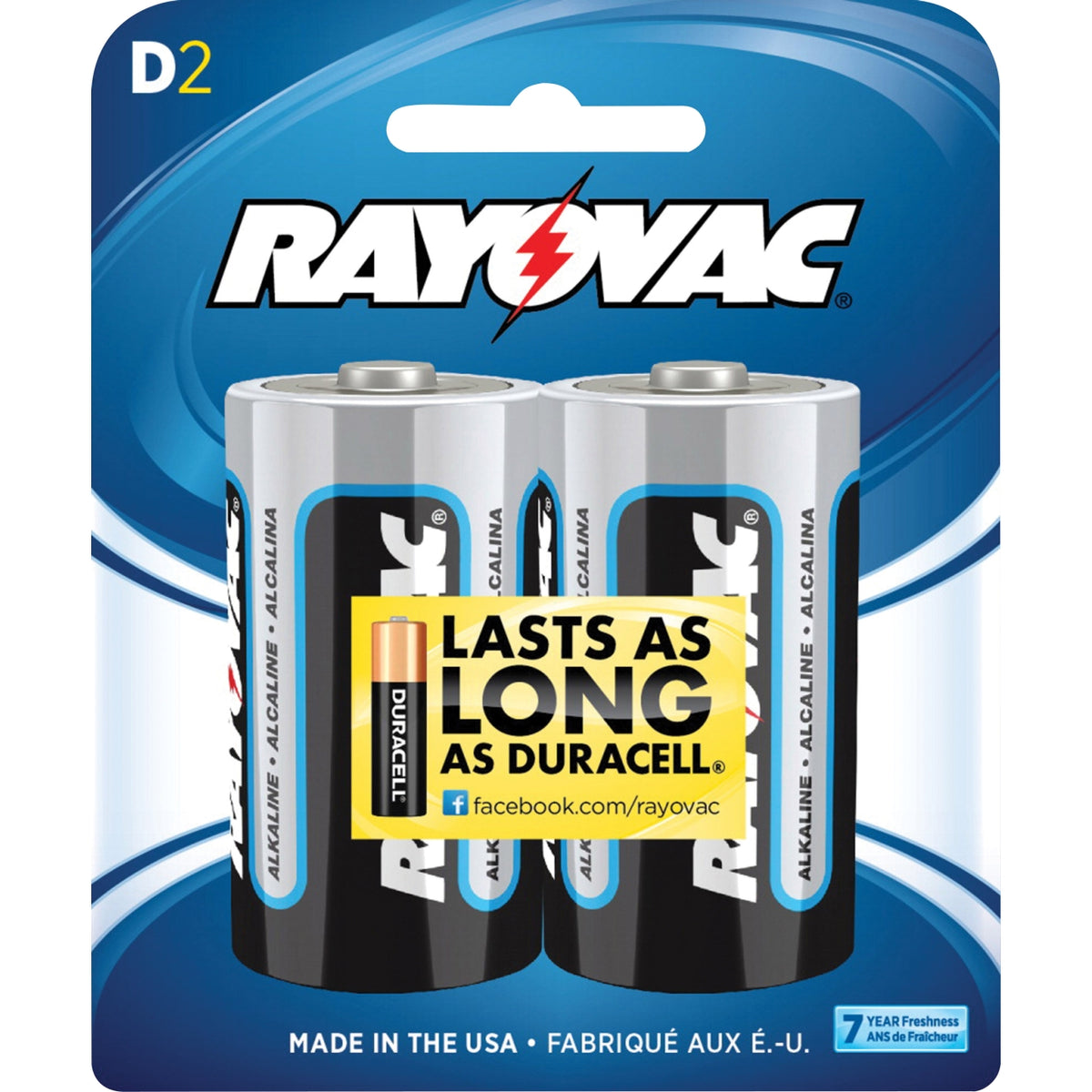 Rayovac 813-2F D Alkaline Battery