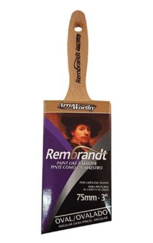 Arroworthy 6426-3 Rembrandt Beaver-Tail Angle Semi-Oval Brush, Polyester, 3"