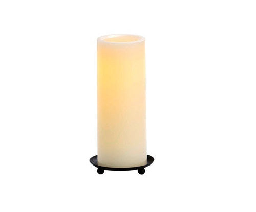 Inglow CGT54800CR01 Flameless Round Wax Pillar Candle, 8"