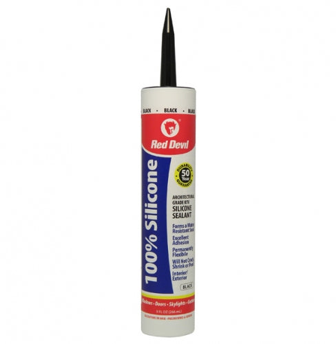 Red Devil 081660 Silicone Sealant 9 Oz, Black