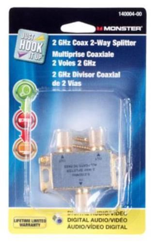 Monster 140004-00 2 Way Satellite Splitter