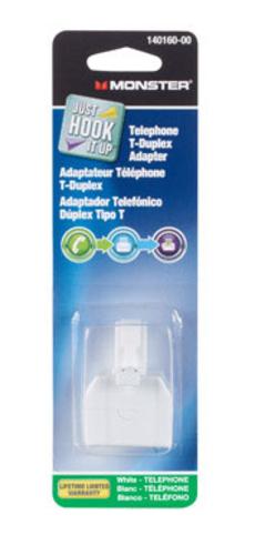 Monster 140160-00 Modular "T" Duplex Adapter, White