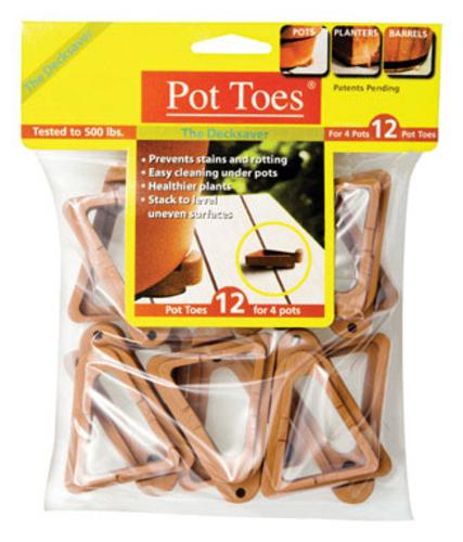 Plant Stand PT-12TCHT Pot Toes Planter Risers 12/Pack, Terra Cotta