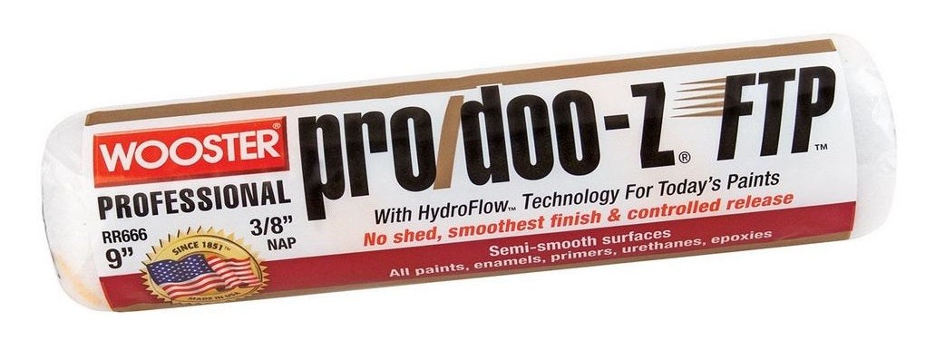 Pro/Doo-Z RR666-9 FTP Roller Cover, 9", 3/8" Nap
