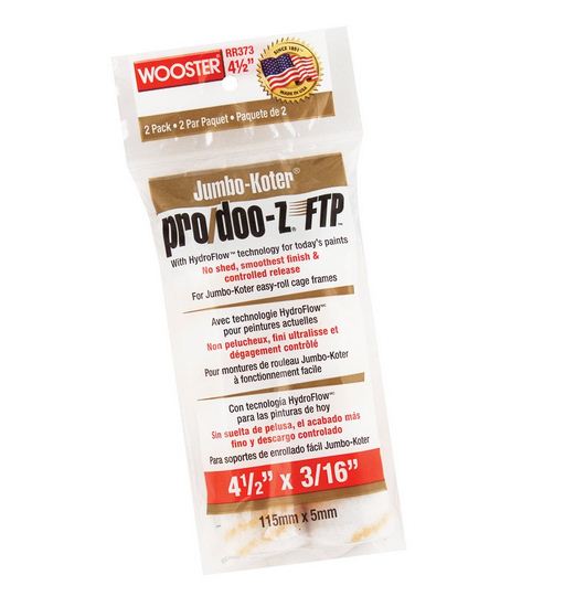 Wooster RR373-4-1/2 Pro/Doo-Z Ftp Roller Cover, 3/16", 2/Pk