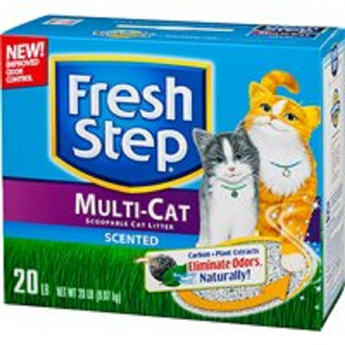 Fresh Step 30438 Multi-Cat Scented Scoopable Cat Litter, 20 lbs