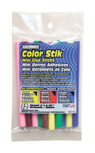 Surebonder CO-12V Mini Colored Glue Sticks 4"
