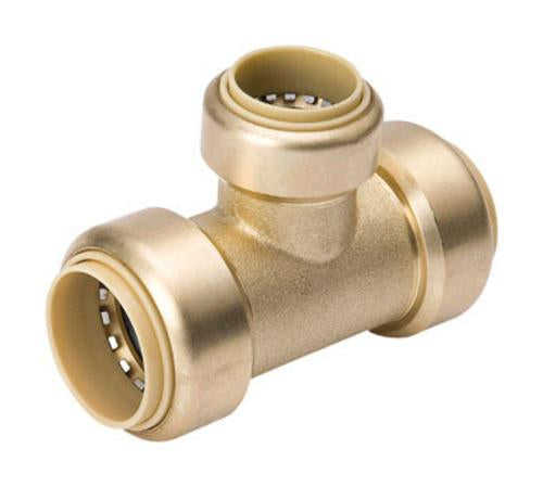 Mueller 632-443HC Reducing Push Fit Tee, 3/4"x3/4"x1/2"