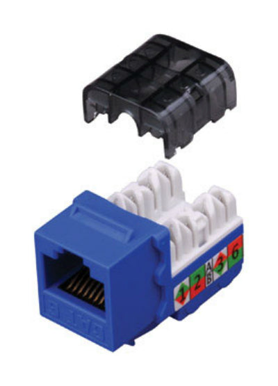 Monster 140143-00 Cable Keystone Insert Category 5E, Blue, 5/Pk