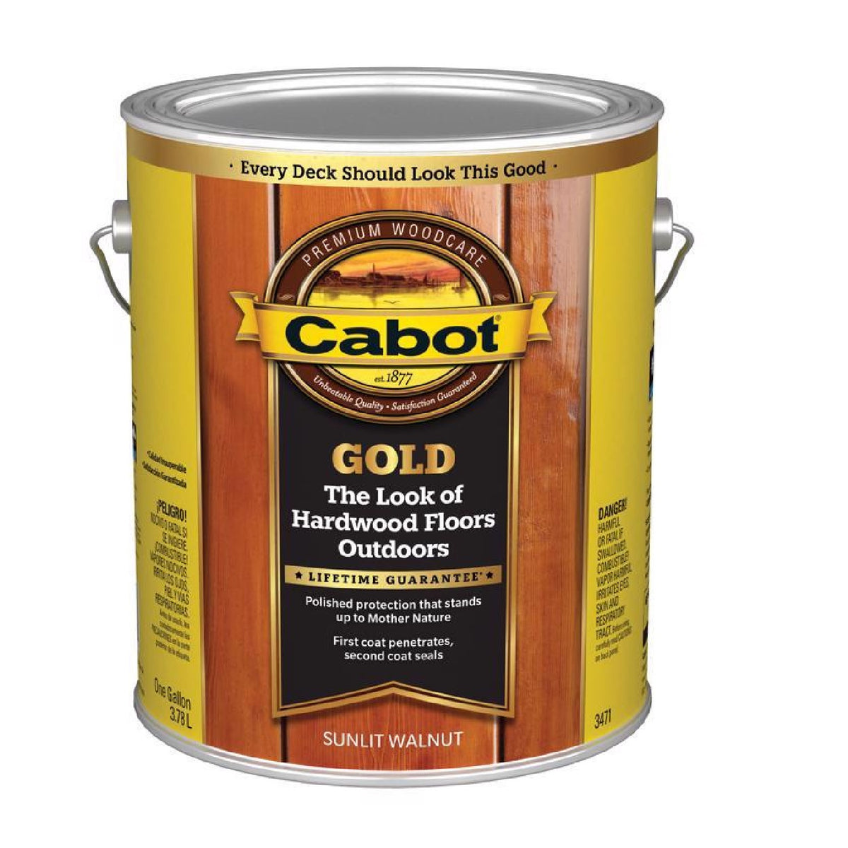 Cabot 140.0003471.007 Gold Ultimate Finish Stain, Gallon, Sunlit Walnut
