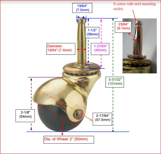 buy stem & caster at cheap rate in bulk. wholesale & retail building hardware tools store. home décor ideas, maintenance, repair replacement parts