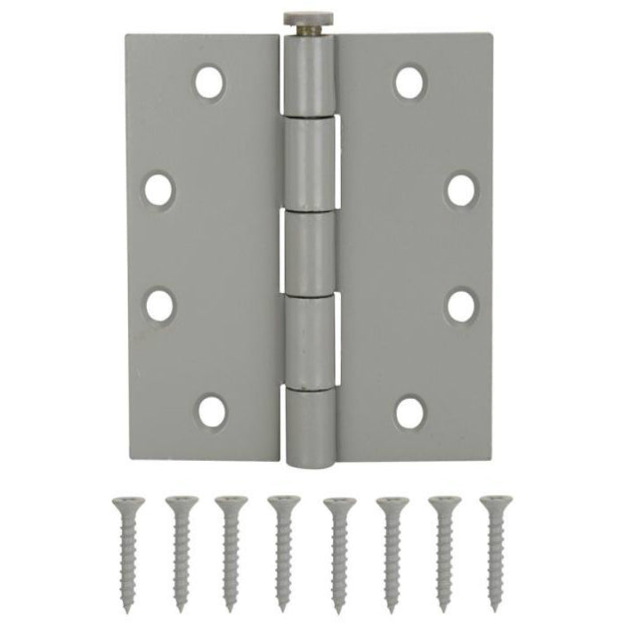 Prosource LR-017-PS Commercial Door Hinge, Grey, Steel, 4-1/2" x 4-1/2"