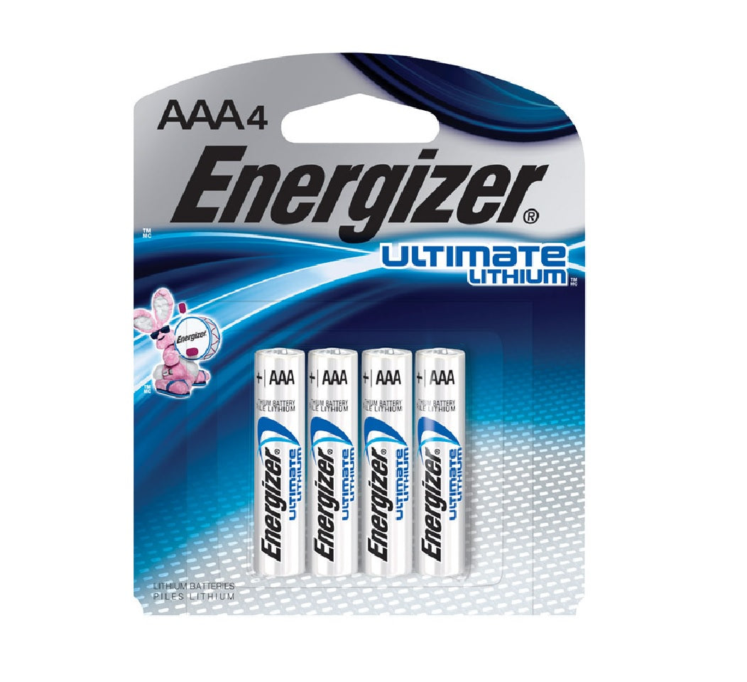 Energizer L92SBP-4 Ultimate Lithium Batteries, AAA, 1.5 Volts
