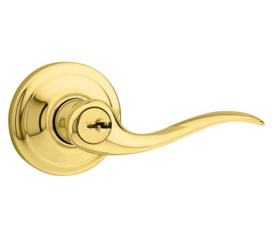 Kwikset 750TNL-3S Tustin Vestibule Door Lever, Bright Brass