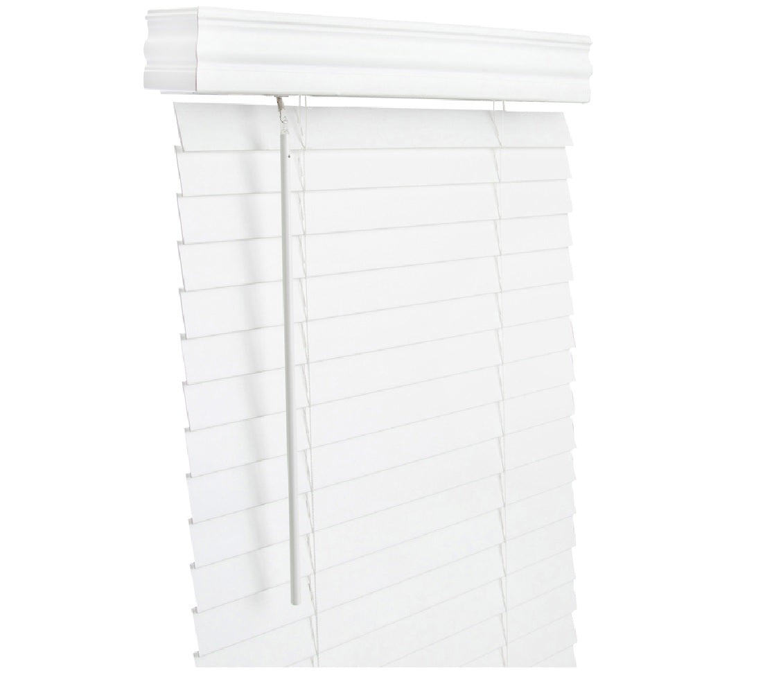 Living Accents FAX3660WH Horizontal Mini-Blinds, Faux Wood, White, 36" x 60"