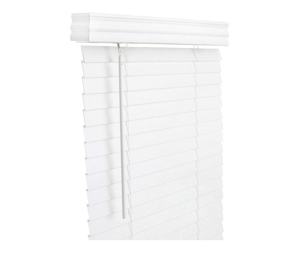 Living Accents FAX4660WH Horizontal Mini-Blinds, Faux Wood, White, 60" x 46"
