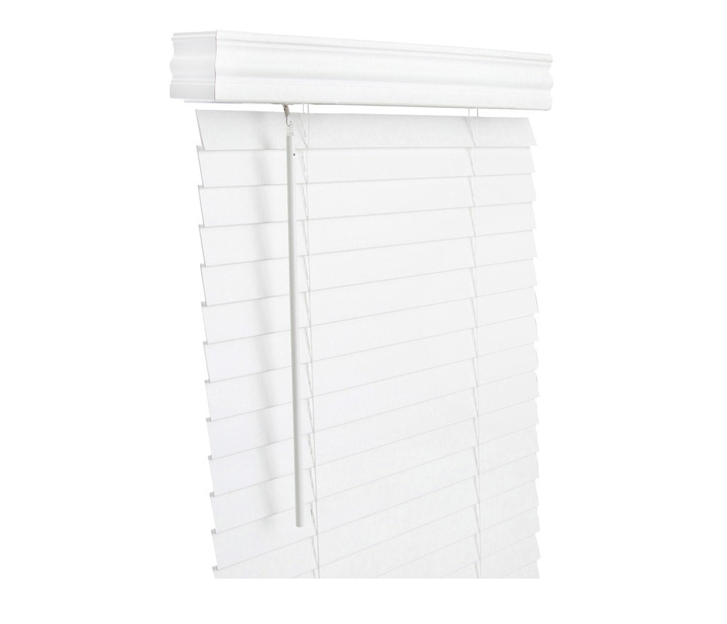 Living Accents FAX4660WH Horizontal Mini-Blinds, Faux Wood, White, 60" x 46"