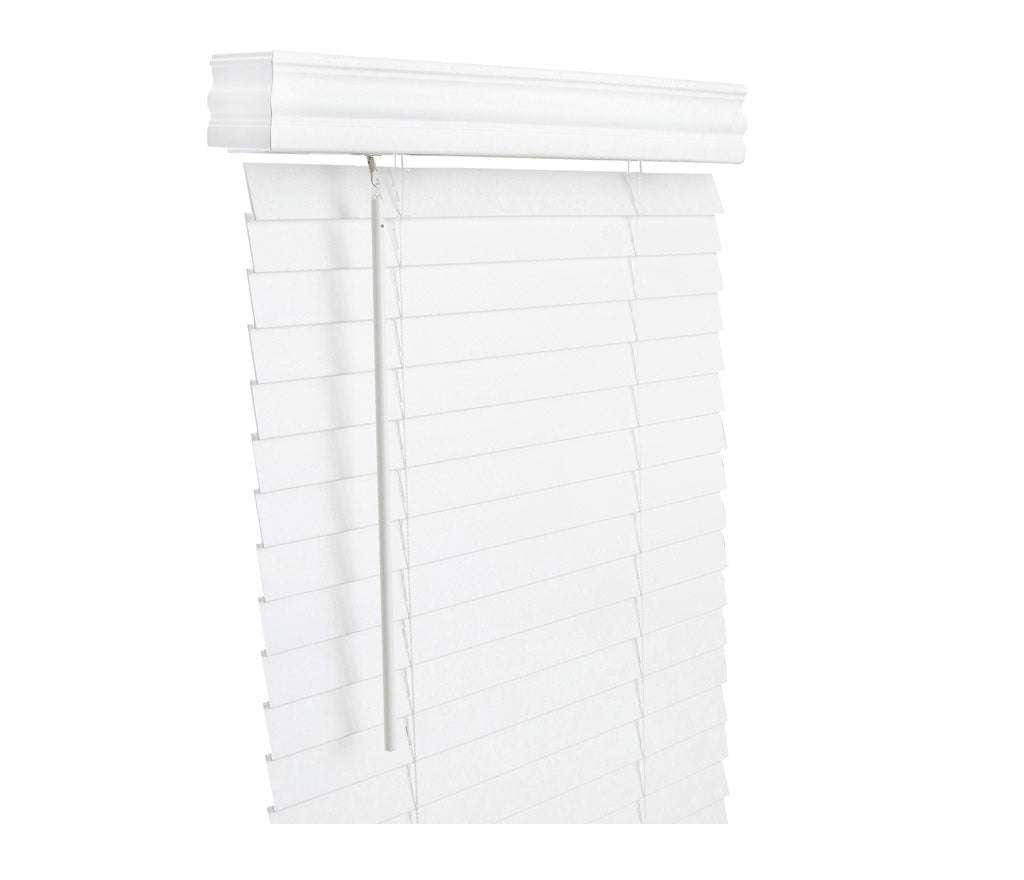 Living Accents FAX2360WH Horizontal Mini-Blinds, Faux Wood, White, 23" x 60"