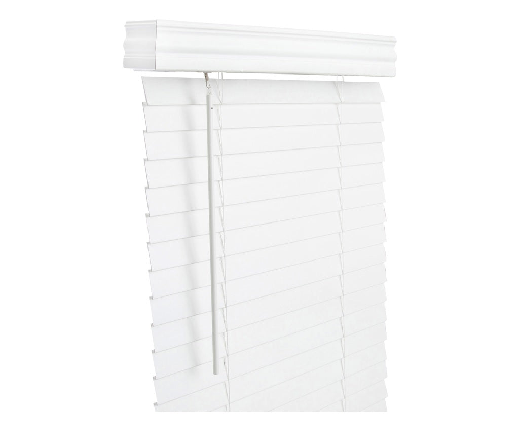 Living Accents FAX3160WH Horizontal Mini-Blinds, Faux Wood, White, 31" x 60"