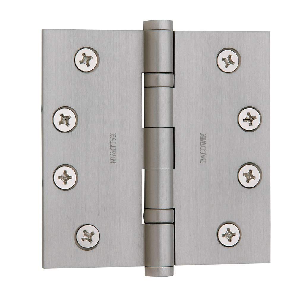 Baldwin 1046150I Square Ball Bearing Mortise Hinge, Satin Nickel