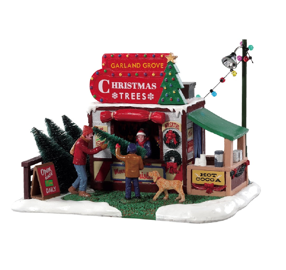 Lemax 83354 Garland Grove Tree Lot Village Building, Multicolored