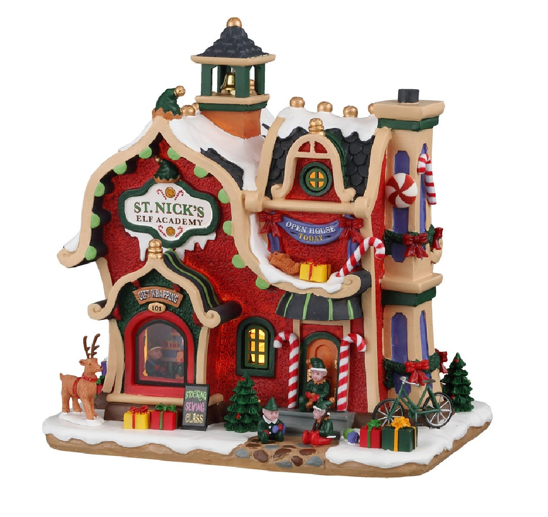 Lemax 95530 St. Nick's Elf Academy Village Building, Multicolored