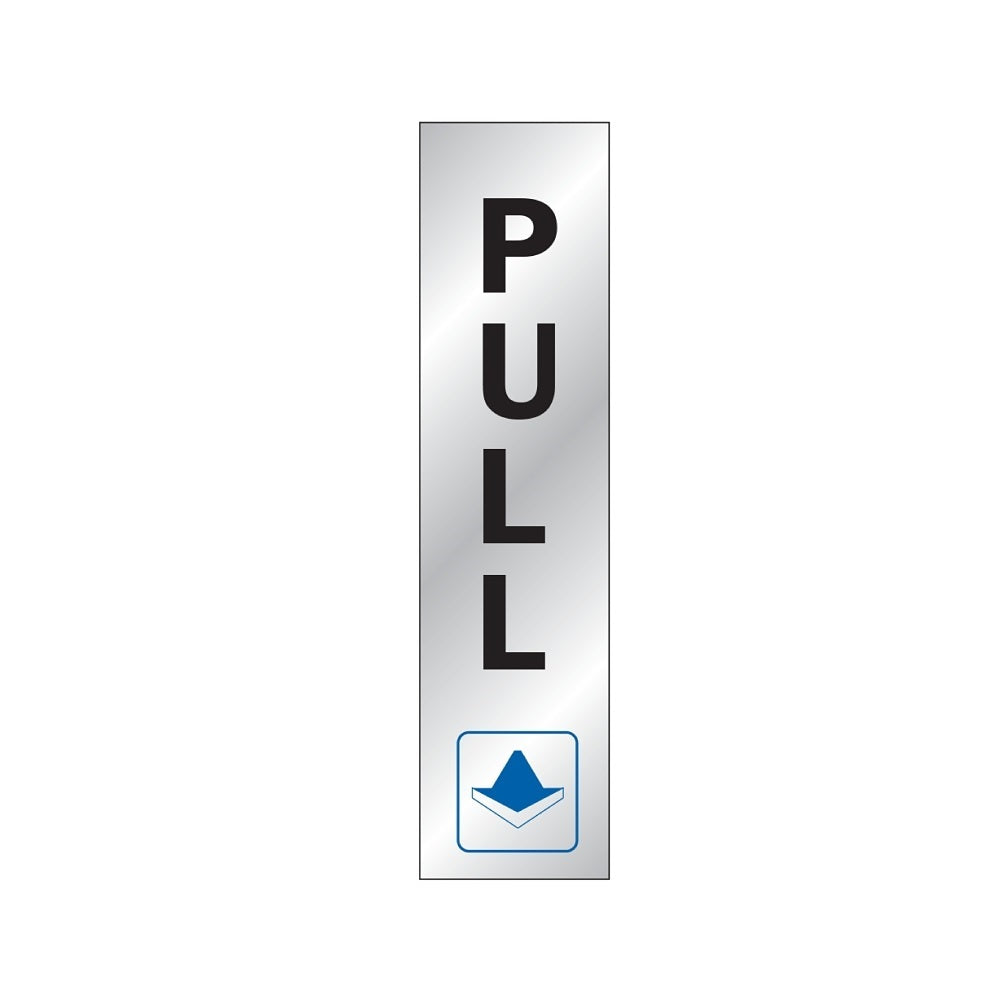 HY-KO 498 Self-adhesive Pull Sign, 2 Inch X 8 Inch, Vinyl