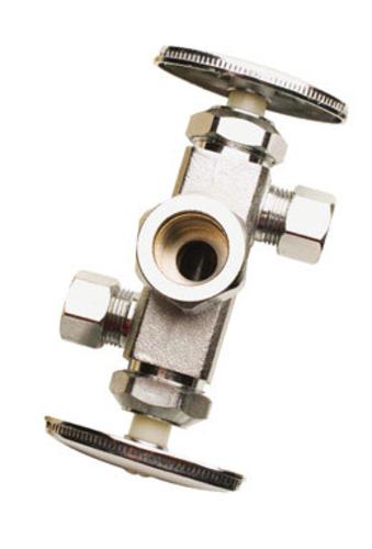 Plumb Pak PP2073LF Dual Outlet Shut- Off Valve 5/8"Cx3/8"Cx3/8"C
