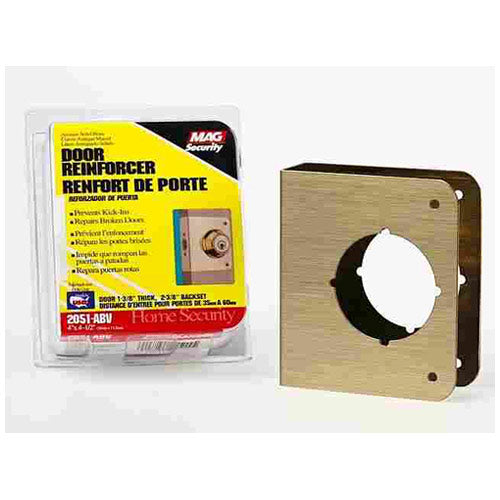 Prime-Line U 9555 Door Reinforcer, Solid Brass, 2-1/8"