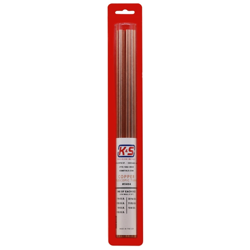 K&S 3404 Utility Round Copper Tubing, 1 Feet