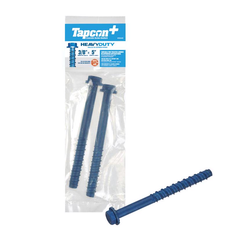 Tapcon 50445 Hex Washer Head Concrete Screws, Steel