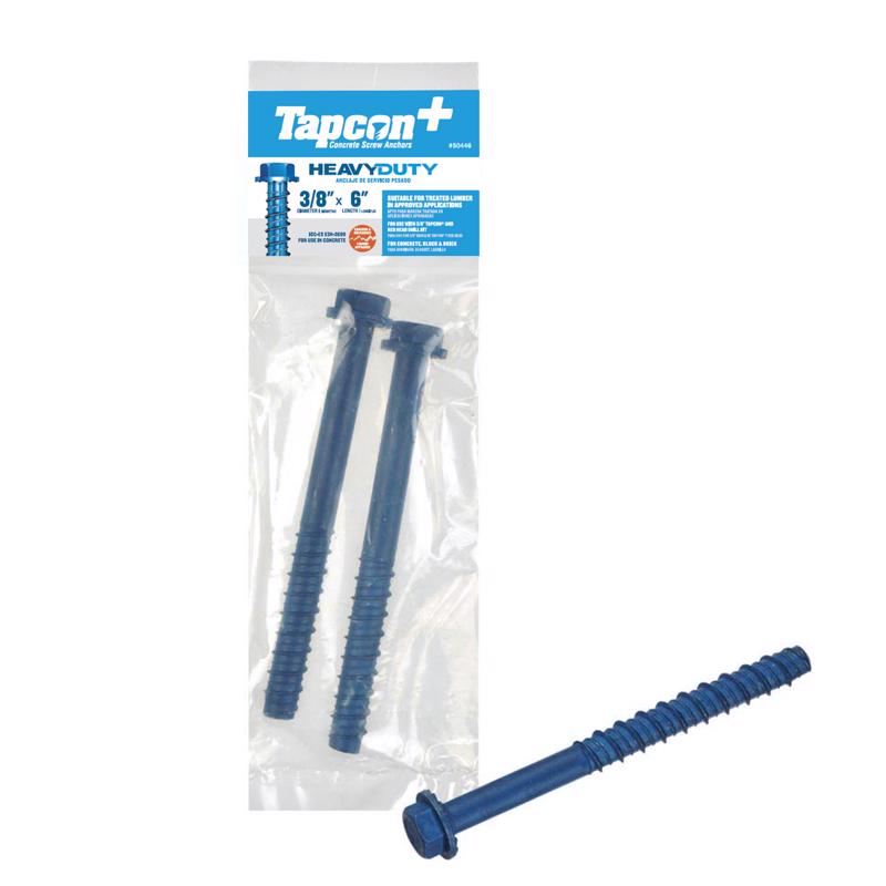 Tapcon 50446 Hex Washer Head Concrete Screws, Steel