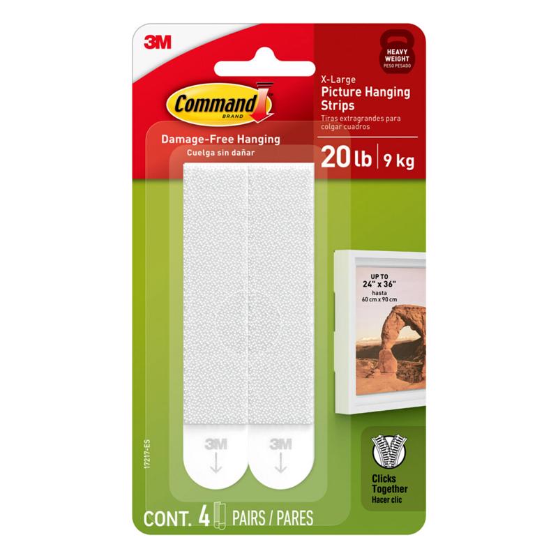 3M 17217-ES Command Picture Hanging Strips, White