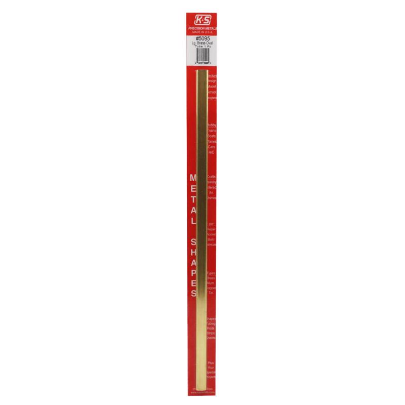 K&S 5095 Oval Brass Tube, 12 Inch