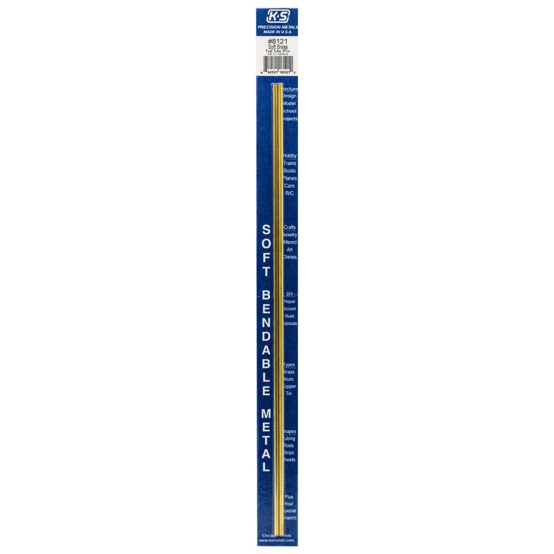 K&S 8121 Precision Metals Round Brass Tube, 12 Inch x 1/8 Inch