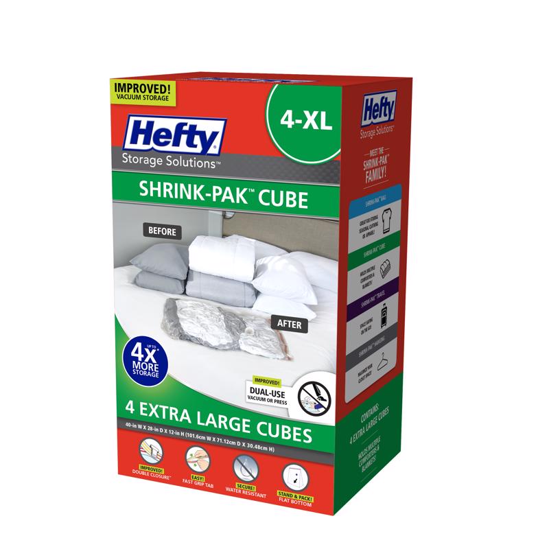 Hefty HFT-7053463-2 Shrink-Pak Vacuum Cube Storage Bags, Plastic